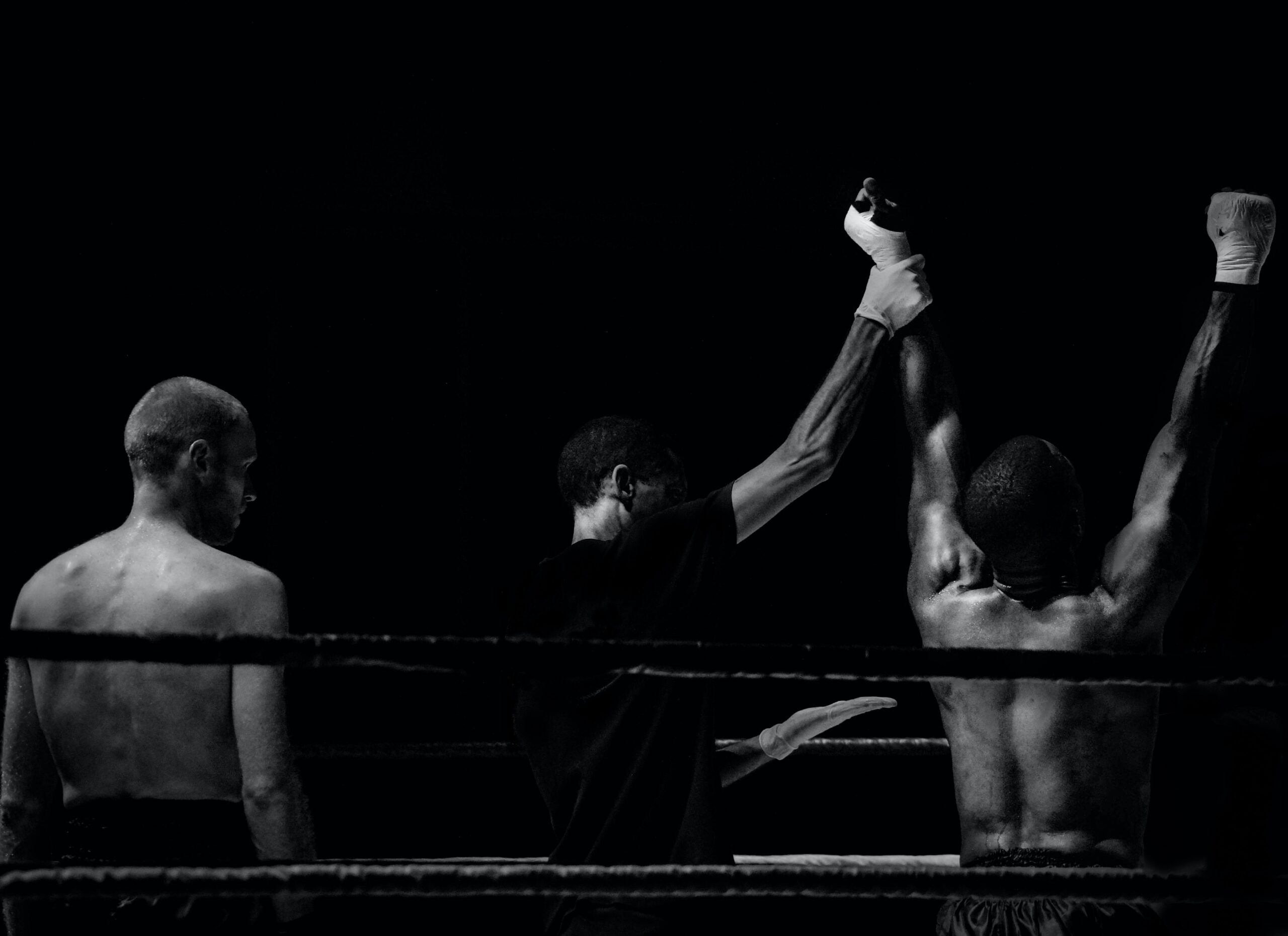 Boxer winning his fight