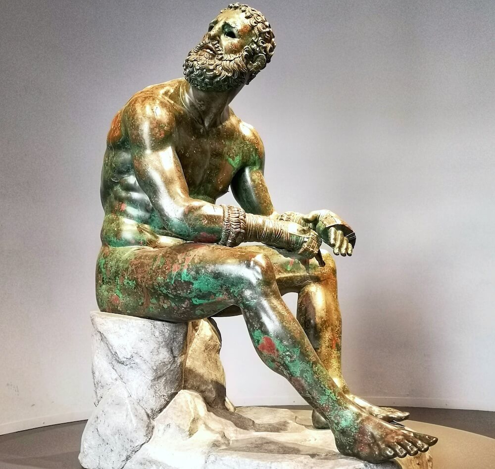 Boxer at rest. Ancient greece.